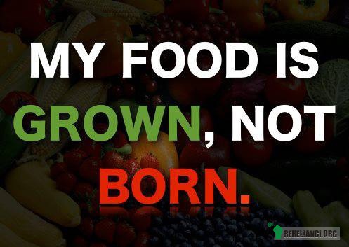Moje jedzenie wyrosło, nie urodziło się. –  
