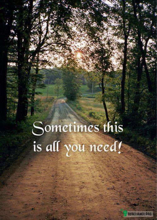 Czasami to wszystko czego potrzebujesz. –  