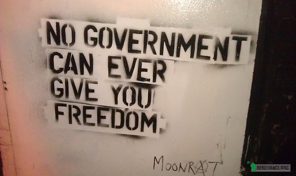Nigdy. – Żaden rząd nigdy nie da ci wolności. 