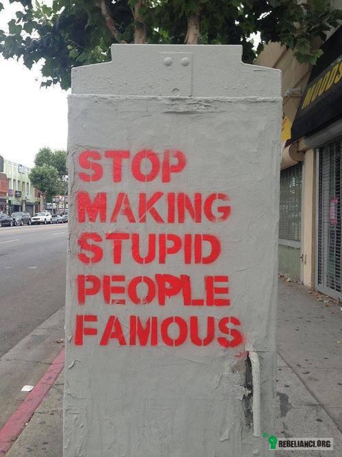 Przestańcie robić głupich ludzi sławnymi –  