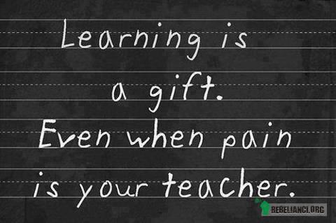 Nauka jest prezentem, nawet jeśli ból jest Twoim nauczycielem –  