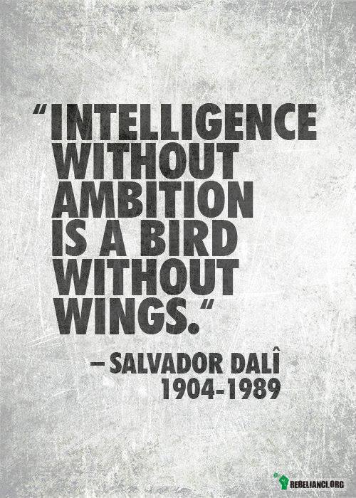 Inteligencja bez ambicji, jest jak ptak bez skrzydeł. –  