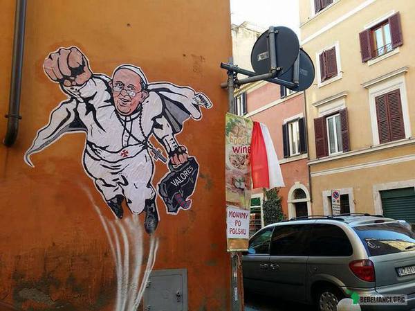Valores - wartości – Rzym – papież Franciszek doczekał się własnego street artu 