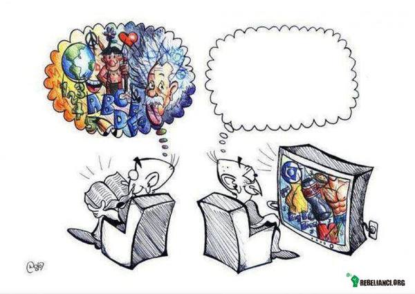 Książka, a telewizor. –  
