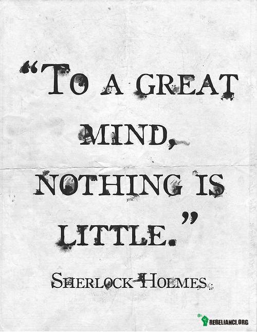 Dla wielkiego umysłu nic nie jest małe. –  