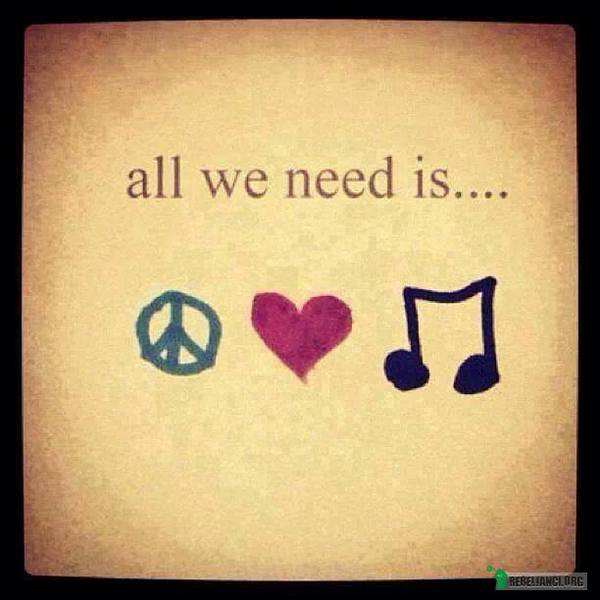 All we need is... –  
