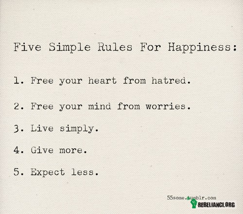 5 prostych zasad szczęścia. –  