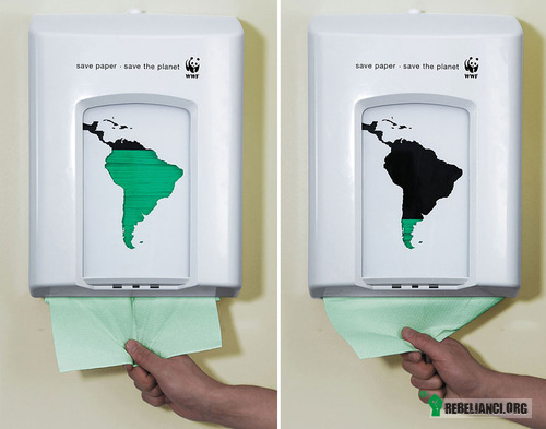 Save paper, save the planet – Oszczędzaj papier, uratuj Ziemię. 